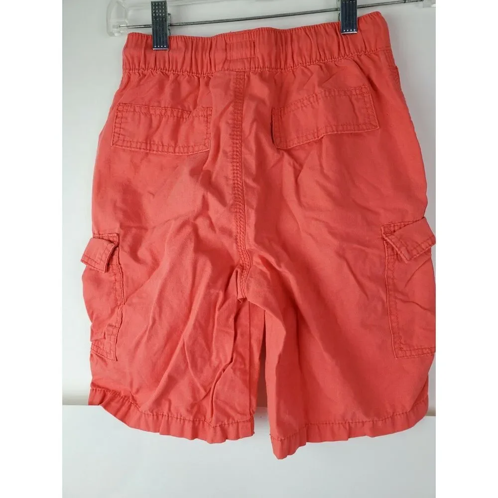 Osh Kosh BGosh Cotton Cargo Shorts Size‎ 10 Boys Elastic Waist Coral